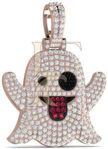 Ghost Emoji Natural Diamond Hip-Hop Pendant