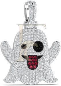 Ghost Emoji Natural Diamond Hip-Hop Pendant