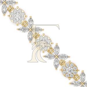 party wear classic marquise round diamond studded bracelet