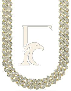 Prong Set Diamond Cuban Link Chain