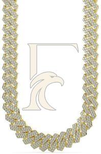 Prong Set Diamond Cuban Link Chain