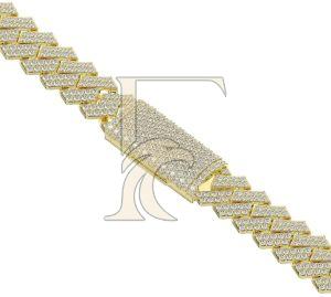 Prong Set Diamond Cuban Link Chain
