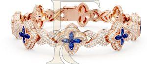 Ruby Stone Clover Bracelet