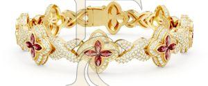 Ruby Stone Clover Bracelet
