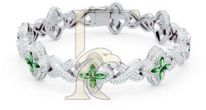 Ruby Stone Clover Bracelet