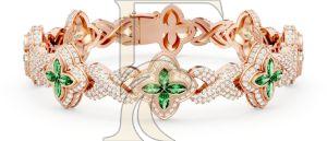 Ruby Stone Clover Bracelet