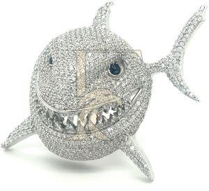 shark tank sculpture diamond pendant