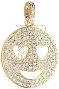 Smiley Heart Design Hip-Hop Diamond Pendant
