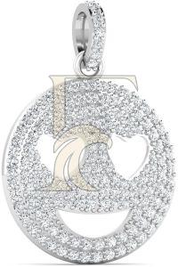 Smiley Heart Design Hip-Hop Diamond Pendant