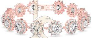Sparkling Center Stone Floral Diamond Bracelet