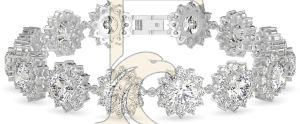 Sparkling Center Stone Floral Diamond Bracelet