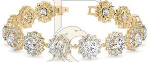 Sparkling Center Stone Floral Diamond Bracelet