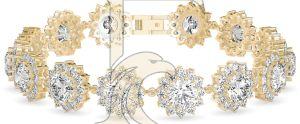 Sparkling Center Stone Floral Diamond Bracelet