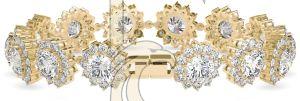 Sparkling Center Stone Floral Diamond Bracelet