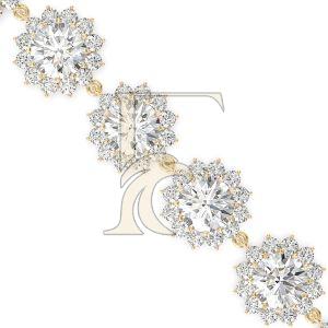 Sparkling Center Stone Floral Diamond Bracelet