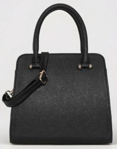 Ladies Structured Satchel Handbag with Detachable Strap