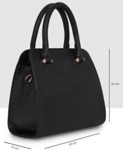 Ladies Structured Satchel Handbag with Detachable Strap