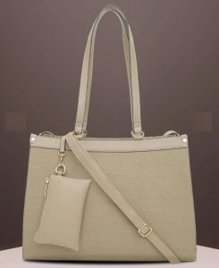 Ladies Structured Tote Bag with Detachable Sling &AMP; Pouch