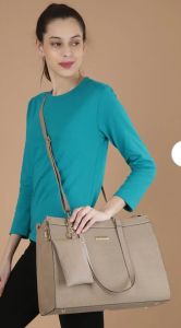 Ladies Structured Tote Bag with Detachable Sling &AMP; Pouch