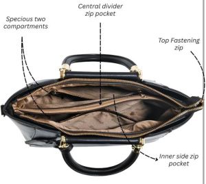Ladies Structured Tote Handbag with Dual Handles &AMP; Detachable Sling Strap