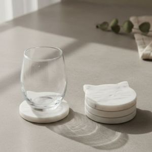 Marble Cat Shape Coaster Set
