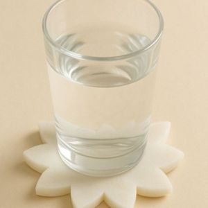 Marble Lotus Shape Coaster Set