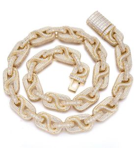 14k Yellow Gold Plated 925 Sterling Silver Cuban Link Chain