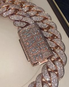 20 Mm VVS Moissanite Diamond Thick Cuban Link Chain