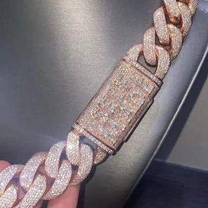20 Mm VVS Moissanite Diamond Thick Cuban Link Chain