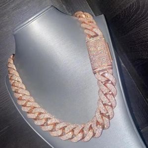 20 Mm VVS Moissanite Diamond Thick Cuban Link Chain