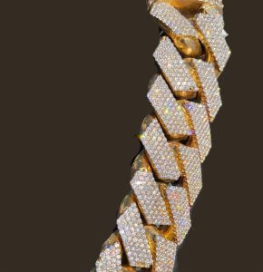 22 Mm VVS Moissanite Diamond 925 Sterling Silver  Chain