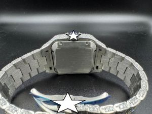 41mm Luxury Stainless Steel Square Moissanite Diamond Watch