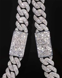 925 Sterling Silver Baguette Cut Cuban Chain