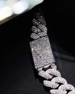 925 Sterling Silver Baguette Cut Cuban Chain