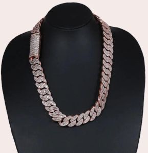 925 Sterling Silver Moissanite Diamond Cuban Chain