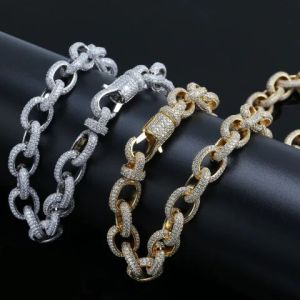 925 Sterling Silver Moissanite Diamond Studded Large Cuban Link Chain