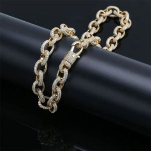 925 Sterling Silver Moissanite Diamond Studded Large Cuban Link Chain