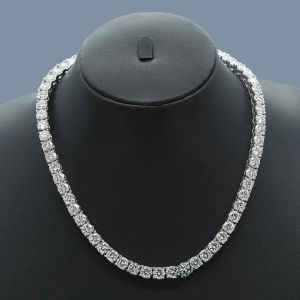 925 Sterling Silver Moissanite Diamond Tennis Necklace