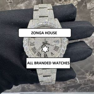 Luxurious Moissanite Studded Iced Out Diamond Watch