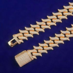 VVS Diamond 925 Yellow Gold Plated Moissanite Studded Chain