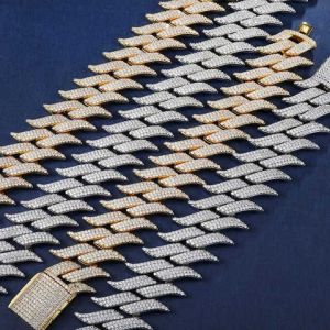 VVS Diamond 925 Yellow Gold Plated Moissanite Studded Chain
