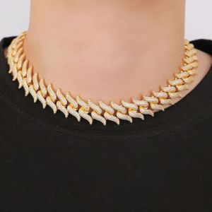VVS Diamond 925 Yellow Gold Plated Moissanite Studded Chain