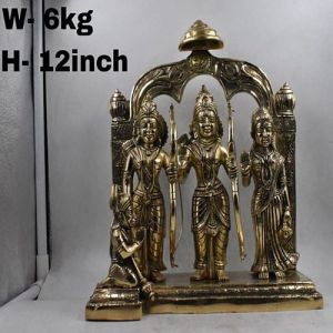 12 Inch Brass RAM Darbar Statue