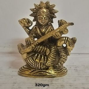 320gm Brass Maa Saraswati Statue