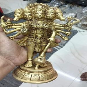 Brass Panchmukhi Hanuman Ji Statue