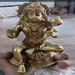 Brass Sitting Hanuman Ji Statue
