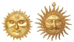 Brass Sun Face Wall Hanging