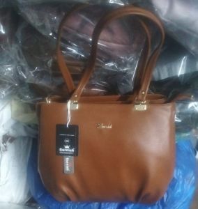 Brown Rexine Women Tote Bag