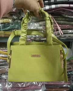 Green Textured Women Shoulder Bag