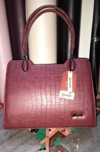 Maroon Textured Ladies Tote Bag